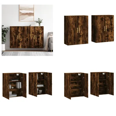 Produktbild von vidaXL Wandschränke 2 Stk. Räuchereiche 69,5x34x90 cm - Wandschrank - Wandschränke - Schrank - Lagerschrank