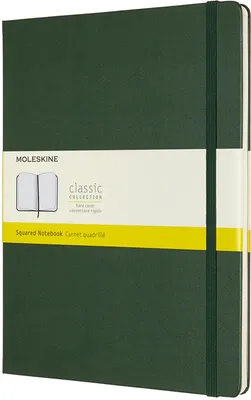 Immagine prodotto di Taccuino Moleskine, Xlarge, a scacchi, copertina rigida, verde mirto