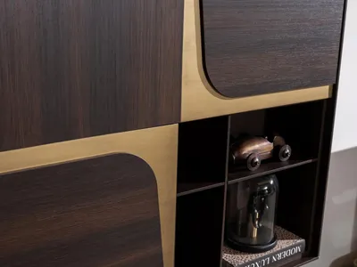 Produktbild von Moderner TV-Ständer aus Holz in Braun für Wohnzimmer