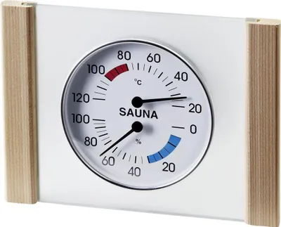 Produktbild von Klimamesser mit Glas/Holzrahmen in Zeder