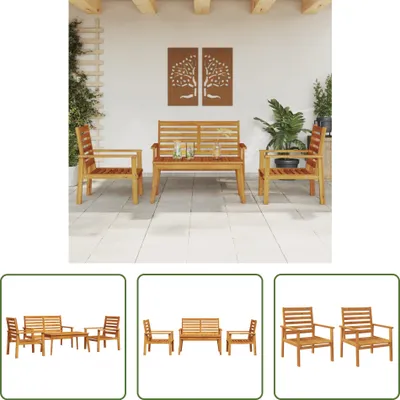 Produktbild von The Living Store 4-tlg. Garten-Lounge-Set Massivholz Akazie