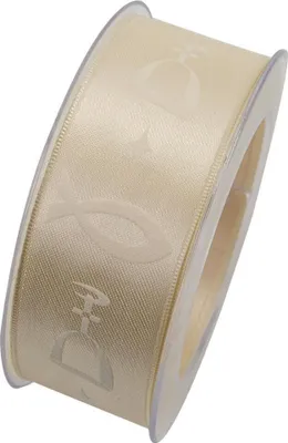 Produktbild von Schleifenband (1m=0,70EUR) Dekoband KOMMUNION 40mm 20m Rolle beige Goldina WA