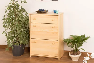 Produktbild von Schuhschrank 004 Kiefer massiv Vollholz natur - Abmessung 98 x 72 x 29 cm (H x B x T)