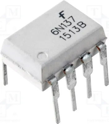 Produktbild von 1x Optokoppler THT Kanäle: 1  1Mbps  Uce: 20V 6N137M Optokoppler - Digitalausgang