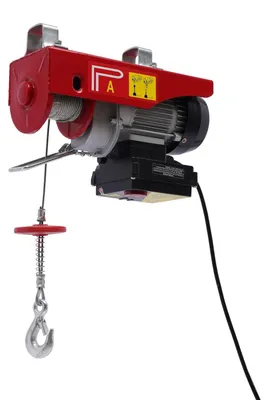 Immagine prodotto di Paranco elettrico/paranco a fune - Verricello - 510 W - Portata 200 kg - Fune in acciaio da 12 m - Telecomando - 220 V - Rosso