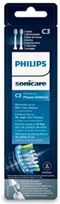 Produktbild von Philips C3 Premium Plaque Defence HX9042/17 2x Weiße Bürstenköpfe für Schallzahnbürste, 2 Stück(e), Weiß, Gummi