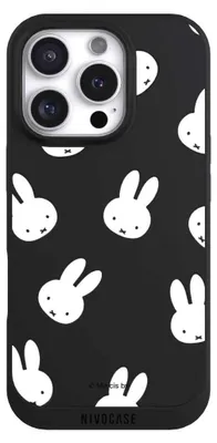 Produktbild von NIVOCASE Handyhülle für Apple iPhone 16 Pro  Hülle NIVOpure Case Schwarz Muster transparent Miffy