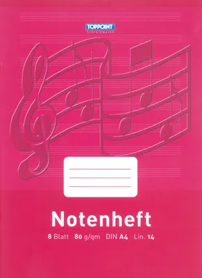 Produktbild von 3 Notenhefte DIN A4 Schulheft Lineatur 14