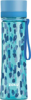 Obrázek produktu pro Láhev na pití, 0,6 l, polypropylen/silikon, bez BPA, modrá - Zoku