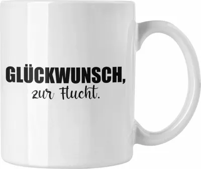 Produktbild von Jobwechsel Tasse Geschenk Kollegin Kollege Lustig Abschiedsgeschenk Sprüche - Glückwunsch Zur Flucht (Weiß)