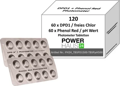 Produktbild von 120 Photometer Testtabletten - 60 pH Wert Phenol Red und 60 freies Chor DPD 1