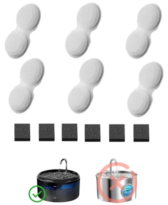 Productafbeelding van Kattenfontein Filters - 12 Vervangfilters voor H6 - 6 Actieve Koolstof + 6 Sponsfilters