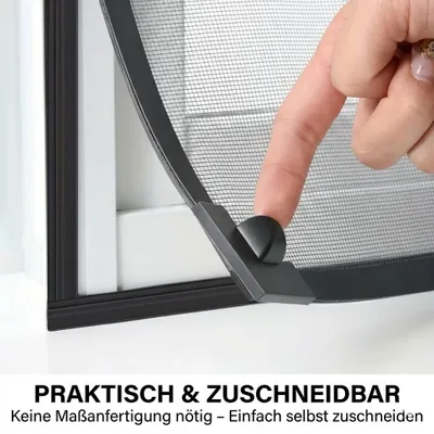 Produktbild von Magnetisches Fenster-Moskitonetz 125x185cm Dunkelgrau