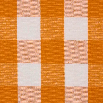 Immagine prodotto di HOMESCAPES Grande tessuto di cotone a scacchi bianco-arancio - al metro, larghezza 150 cm