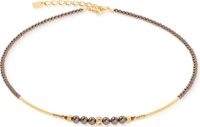 Produktbild von Collier - Edelstahl - Cubes Türkis & Perlen