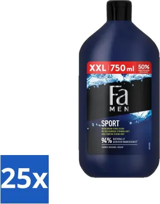Produktbild von Fa Men - Sport - Duschgel - Grüne Zitrone - 750 ml - Vorteilspack - 25 Stücke