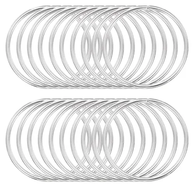 30 Metallringe 4,4 cm silber für Makramee, Traumfänger, Basteln, DIY