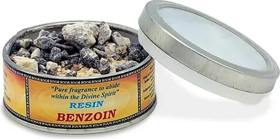 Zdjęcie produktu dla Zestaw do kadzenia: żywica kadzidlana benzoesowa — 75 g + szczypce do węgla kadzidlanego — ±9 x 5 cm + dzwonek