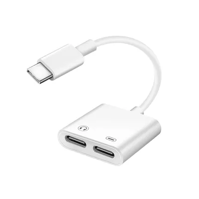Produktbild von USB-C / Dual USB-C Audio- und Ladeadapter – Weiß