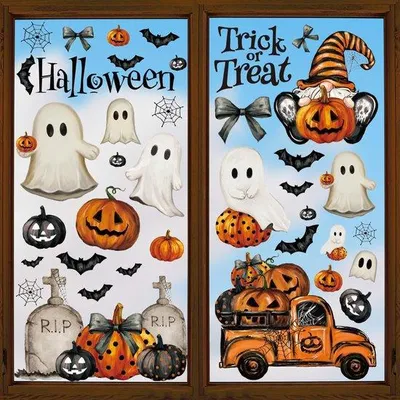 Produktbild von Halloween-Raumstickereien, 83 Stück, Spukpumpkin-Raumstickereien für Heimfeiern, Ladengeschäft-Dekoration