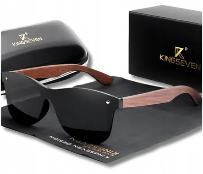 Produktbild von KINGSEVEN Herren Holz Sonnenbrille Polarisiert UV400 Schwarz