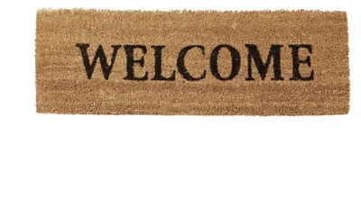 Image de relaxdays 10020176_126 relaxdays Kokosmatte Welcome braun 25,0 x 75,0 cm