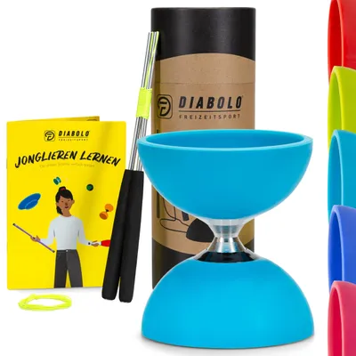 Obrázek produktu pro Sada na žonglování, obsahující diabolo s kuličkovými ložisky, hůlky z hliníku a náhradní provázek