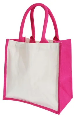 Produktbild von Westford Mill Midi Jute-Tasche / Shopper / Einkaufstasche, 14 Liter LT763 (Einheitsgröße) (Fuchsia)