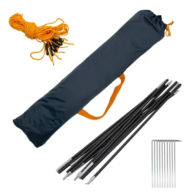 Produktbild von Strand Windschutz grau mit Tragetasche - 400 x 140 cm - Camping Sichtschutz mit Seil und Heringen - Strandzaun Blickschutz