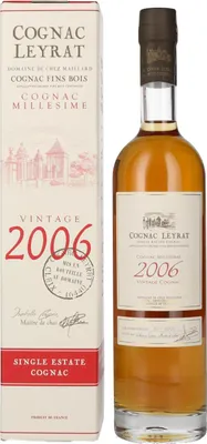 Produktbild von Cognac Leyrat Single Estate Cognac Vintage 2006 41,8% Vol. 0,5l in Geschenkbox