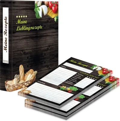 Produktbild von PRICARO Rezeptordner mit Rezeptblock "Mediterran", A5
