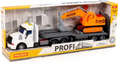 Zdjęcie produktu dla Polesie Profi Holownik Inercyjny z Koparką i Światłem oraz Dźwiękiem