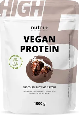 Produktbild von Nutri+ Vegan High 5 Protein 1000g Chocolate-Brownie