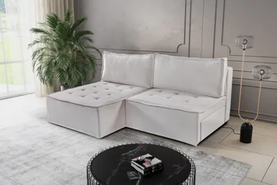 Produktbild von Kaiser Möbel Bohoo Mini modernes Ecksofa mit Schlaffunktion Hellbeige Links