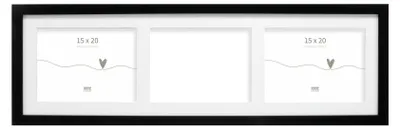 Image de Solidchoice - Cadre photo pour 3 photos - Collage en bois noir