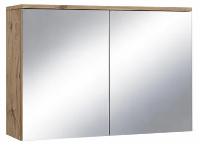Image de Meuble a miroir Toledo 80 x 60 cm Chêne châtaignier - Miroir armoire miroir salle de bains verre armoire de rangement