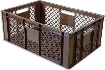 Produktbild von Bäckerkiste Brötchenbox Brotbehälter Konditorenbox Stapelbox Gitterbox EURO-Norm 23 cm braun (BK 23 braun)