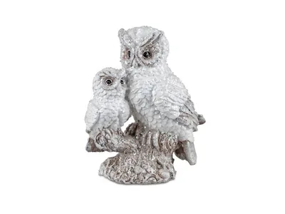 Produktbild von formano Deko Figur Eulenpaar H.11cm Winterzeit aus Kunststein