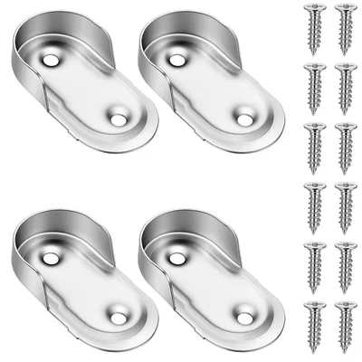 Kleiderstangenhalter 4er-Set, Edelstahl, 25 mm, silber