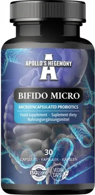 Produktbild von Bifido Micro 30 Kapseln - 10 Milliarden CFU pro Kapsel - Ein Monatsvorrat - Für das Wohlbefinden der Verdauung - von Apollo's Hegemony