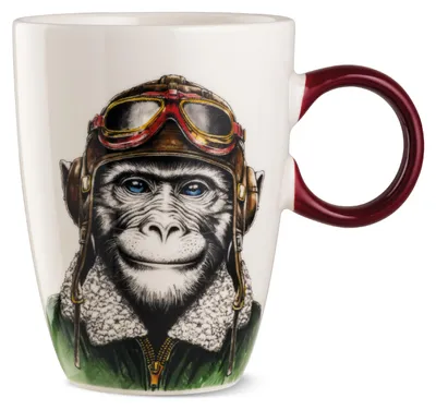 Produktbild von Gilde Tasse Human Essence Affenmotiv, Becher, Kaffeetasse, Affe, Porzellan, Ø 9 cm, 81543