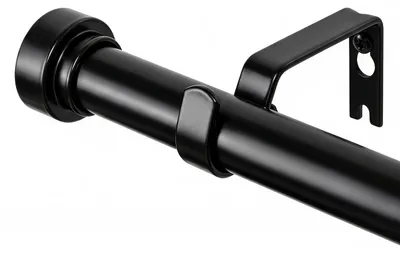Gardinenstange ausziehbar 76-225 cm schwarz 25 mm Metall