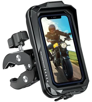 Image de Support téléphone moto - Étanche - Rotatif à 360 degrés - Noir