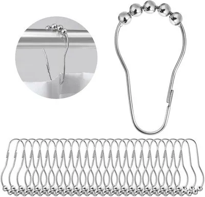 Produktbild von Edelstahl-Duschkabinen-Haken 24 Stück silber robust