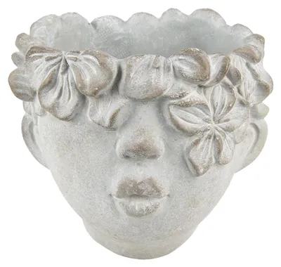 Immagine prodotto di Vaso da fiori Clayre & Eef Testa 20x18 cm Pietra grigia