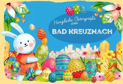 Produktbild von vianmo Holzschild 20x30 cm Ostergrüße BAD KREUZNACH Ostern