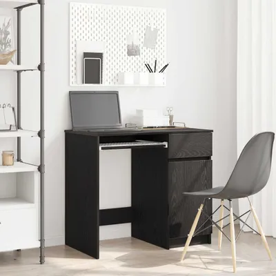 Productafbeelding van Maison Exclusive - Bureau, zwart, eikenlook, 86x49x76 cm, houtvezel