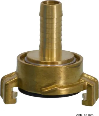 Produktbild von Messing Schnellkupplung mit drehbarer Schlauchtülle 13 mm, Knaggenabstand 40 mm