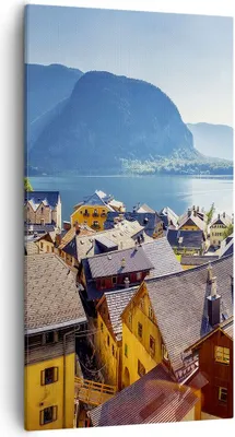 Produktbild von Bild auf Leinwand - Leinwandbild - Berge See Wasser - 55x100cm - Wand Bild - Wanddeko - Wandbilder - Leinwanddruck - Bilder - Kunstdruck - Wanddekoration - Leinwand bilder - Wandkunst - PA55x100-3955