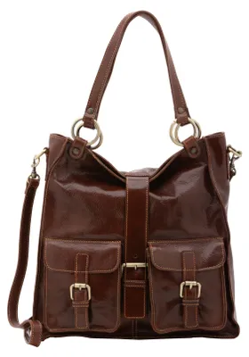 Immagine prodotto di Borsa a tracolla da donna, in vera pelle, con tracolla removibile. Prodotto in Italia